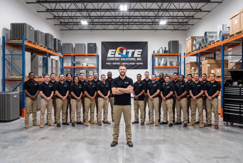 The Elite Comfort Solutions team in the company warehouse in Los Angeles